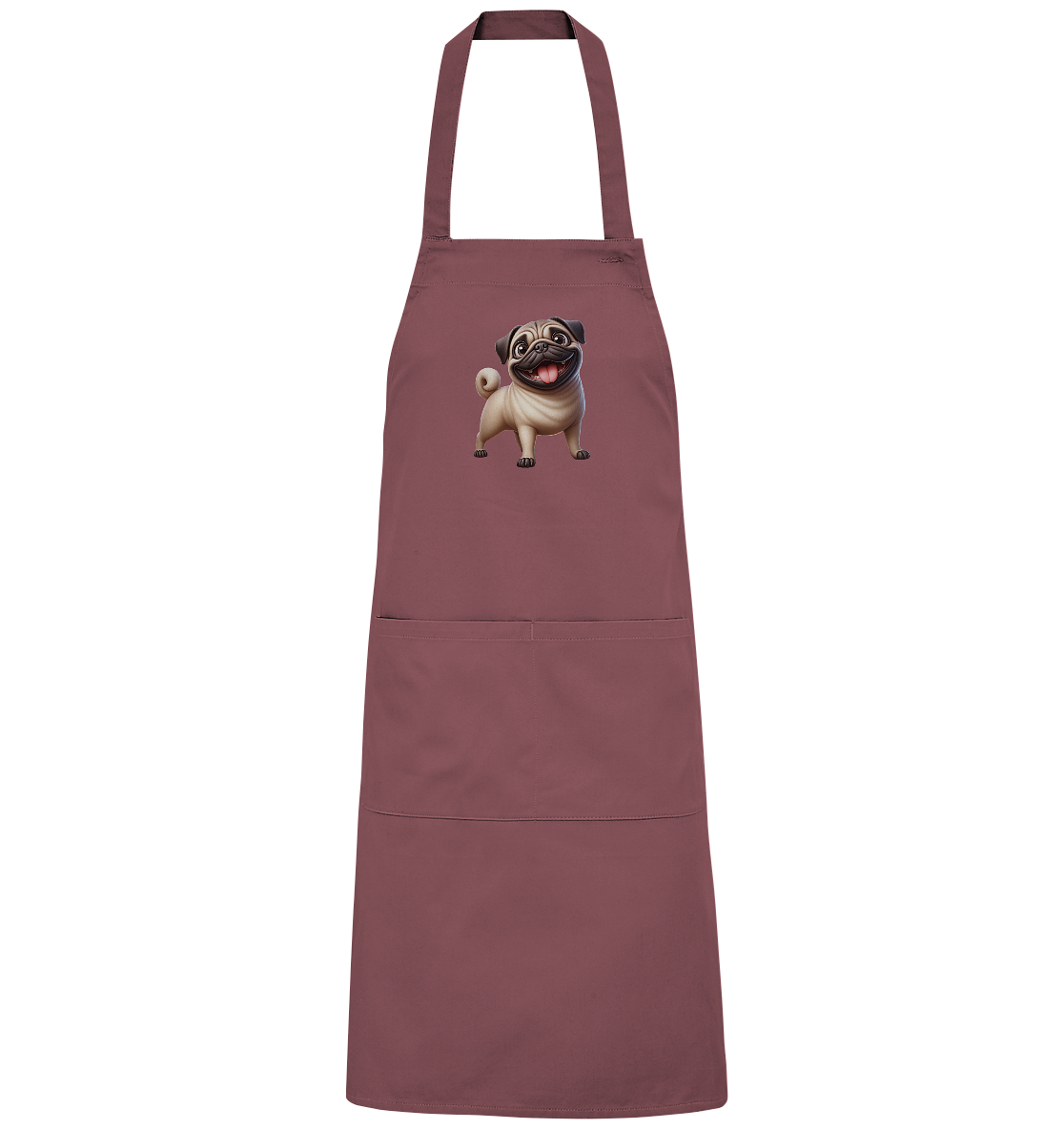 Mops Cartoon - personalisierbar - Organic Grillschürze