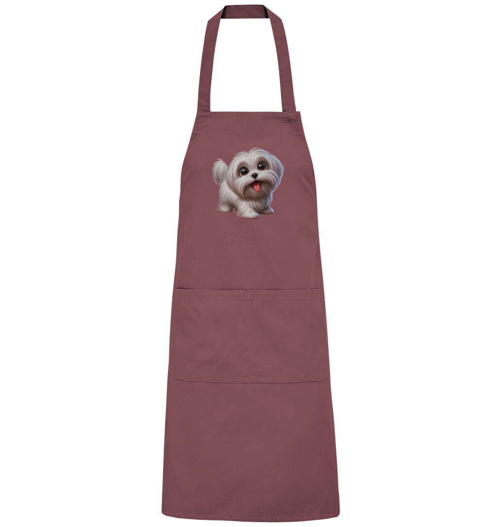 Malteser Hund Cartoon - personalisierbar - Organic Grillschürze
