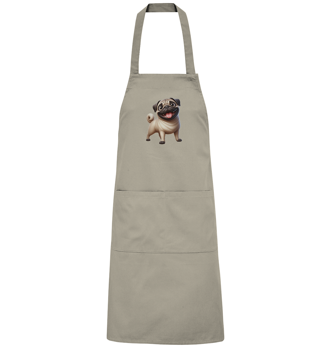Mops Cartoon - personalisierbar - Organic Grillschürze