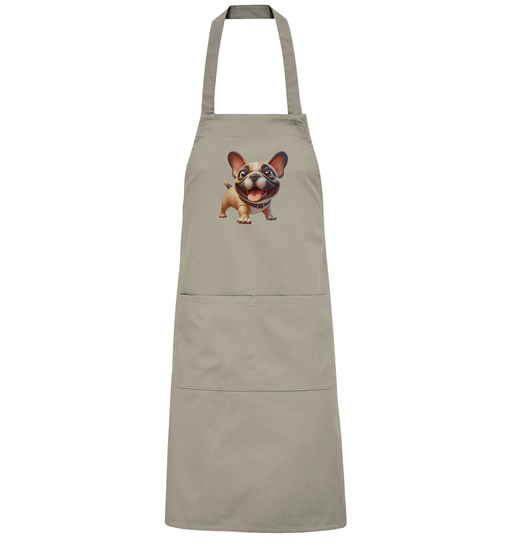 Französische Bulldogge Cartoon personalisierbar - Organic Grillschürze