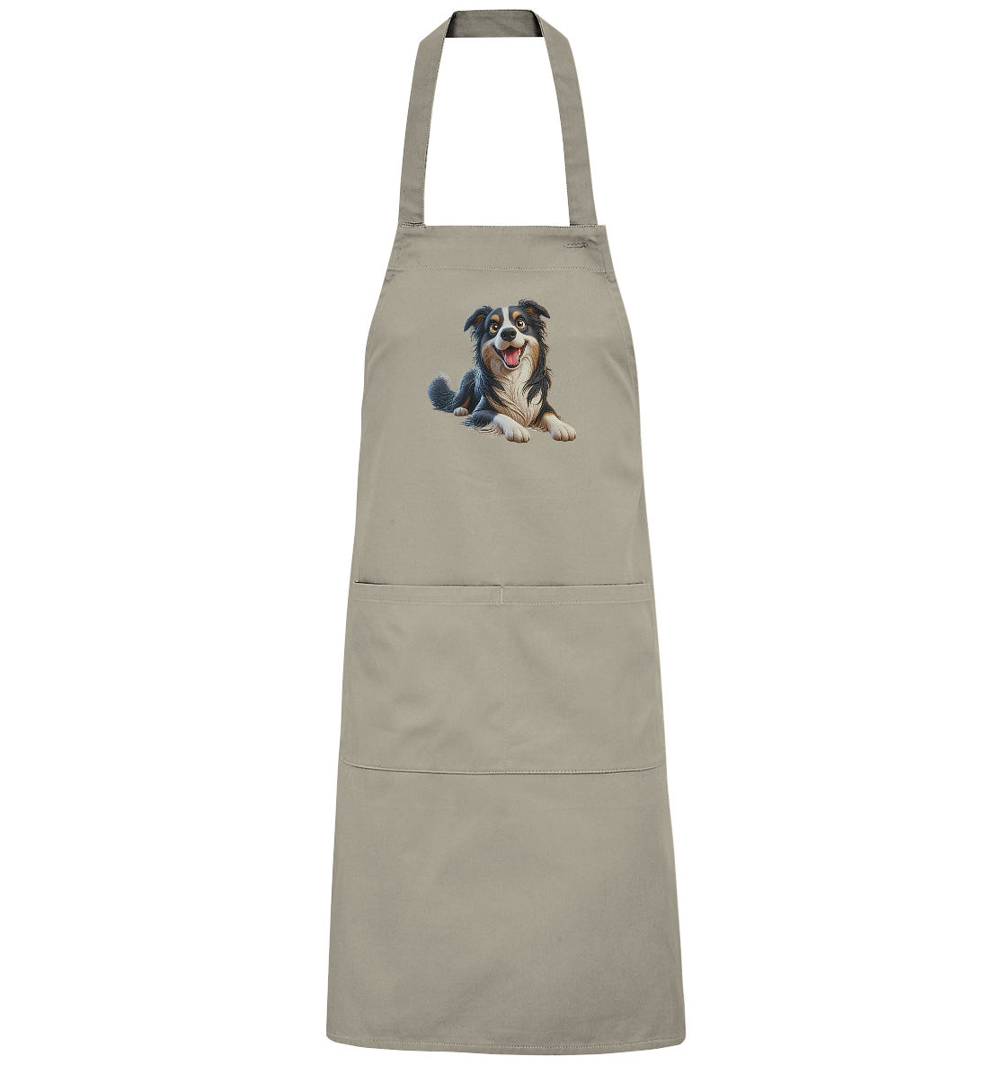Border Collie Cartoon - personalisierbar - Organic Grillschürze
