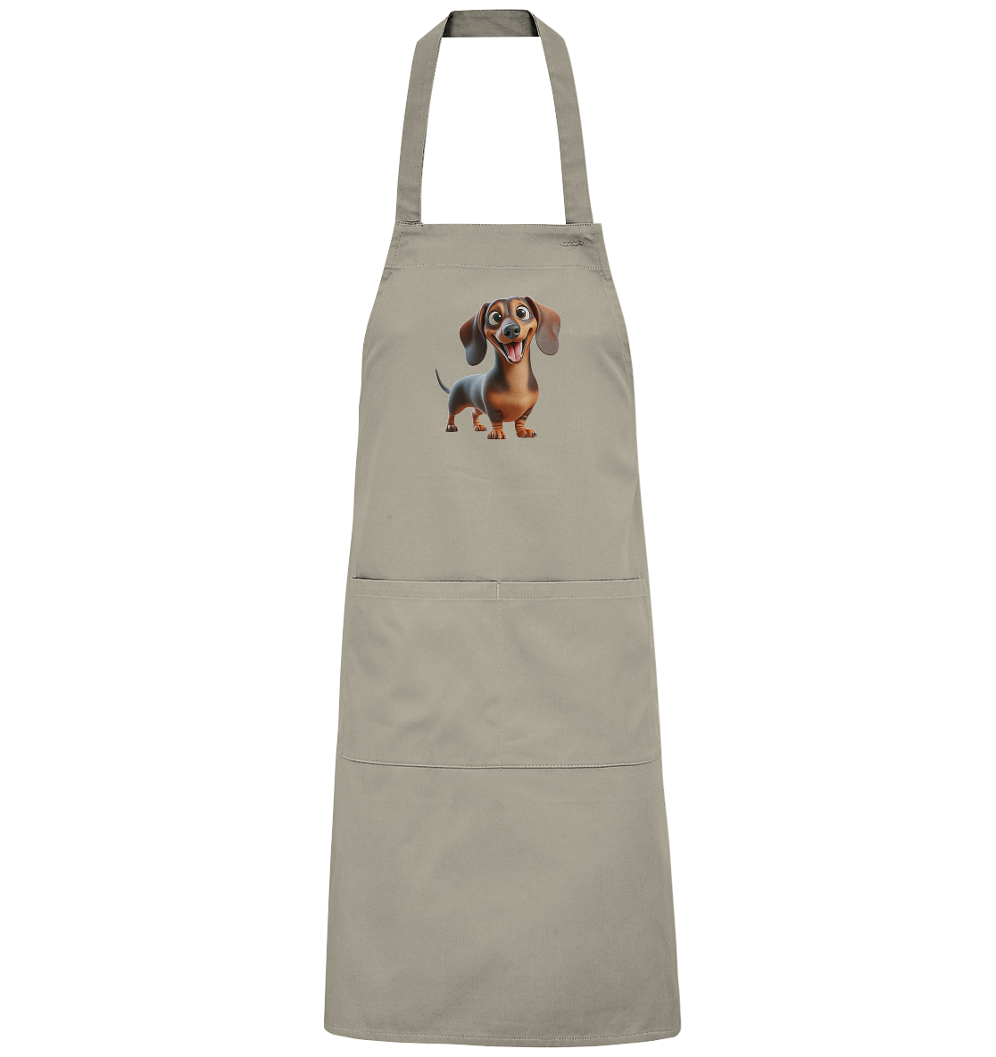 Happy Dackel Cartoon - personalisierbar - Organic Grillschürze