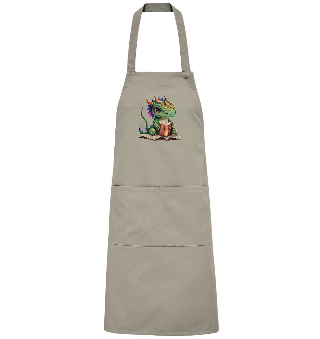 Kleiner lesender Drache -personalisierbar - Organic Grillschürze