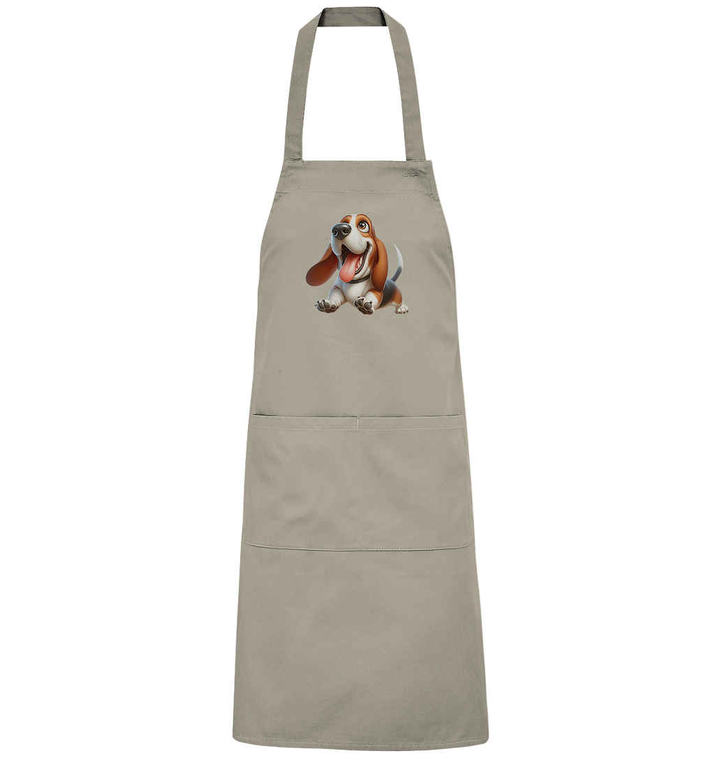 Basset Hound Cartoon personalisierbar - Organic Grillschürze