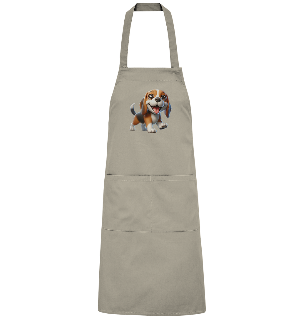 Beagle Cartoon Hund personalisierbar - Organic Grillschürze