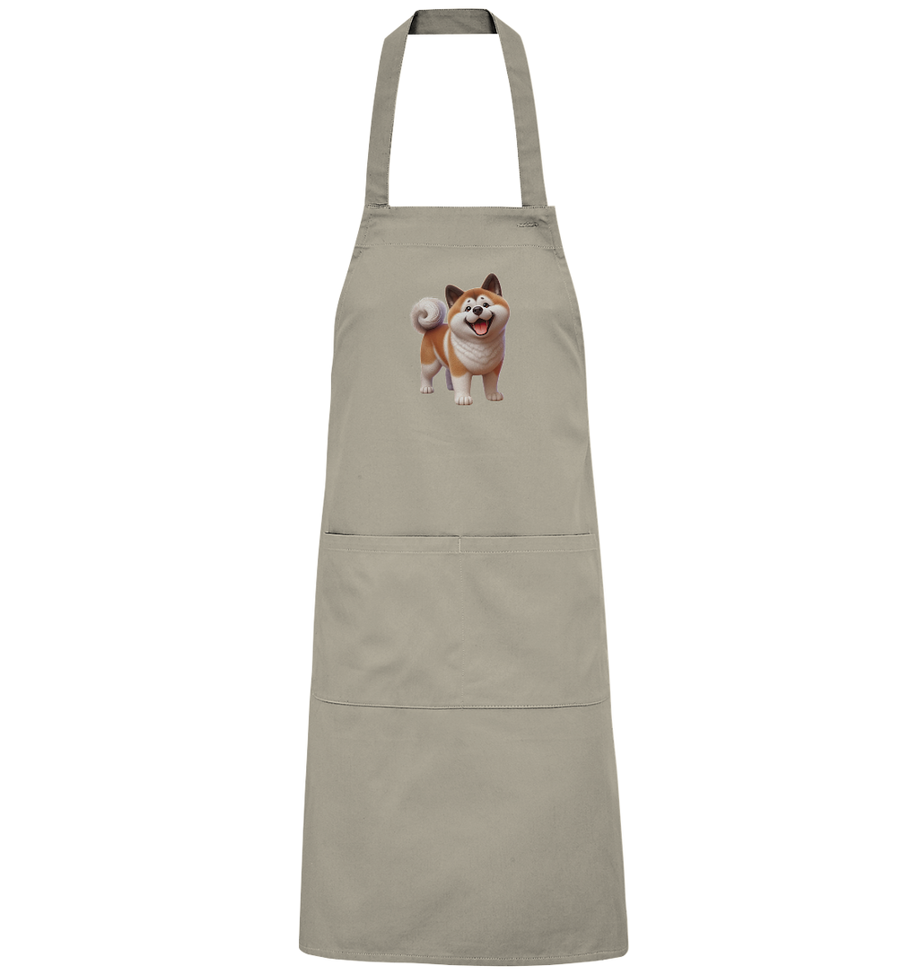 Akita Cartoon Hund personalisierbar - Organic Grillschürze