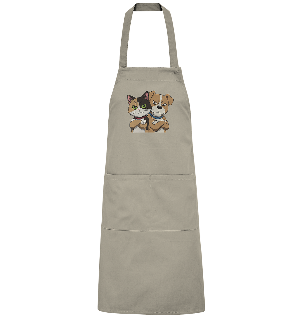 Hund und Katze grumpy - personalisierbar - Organic Grillschürze