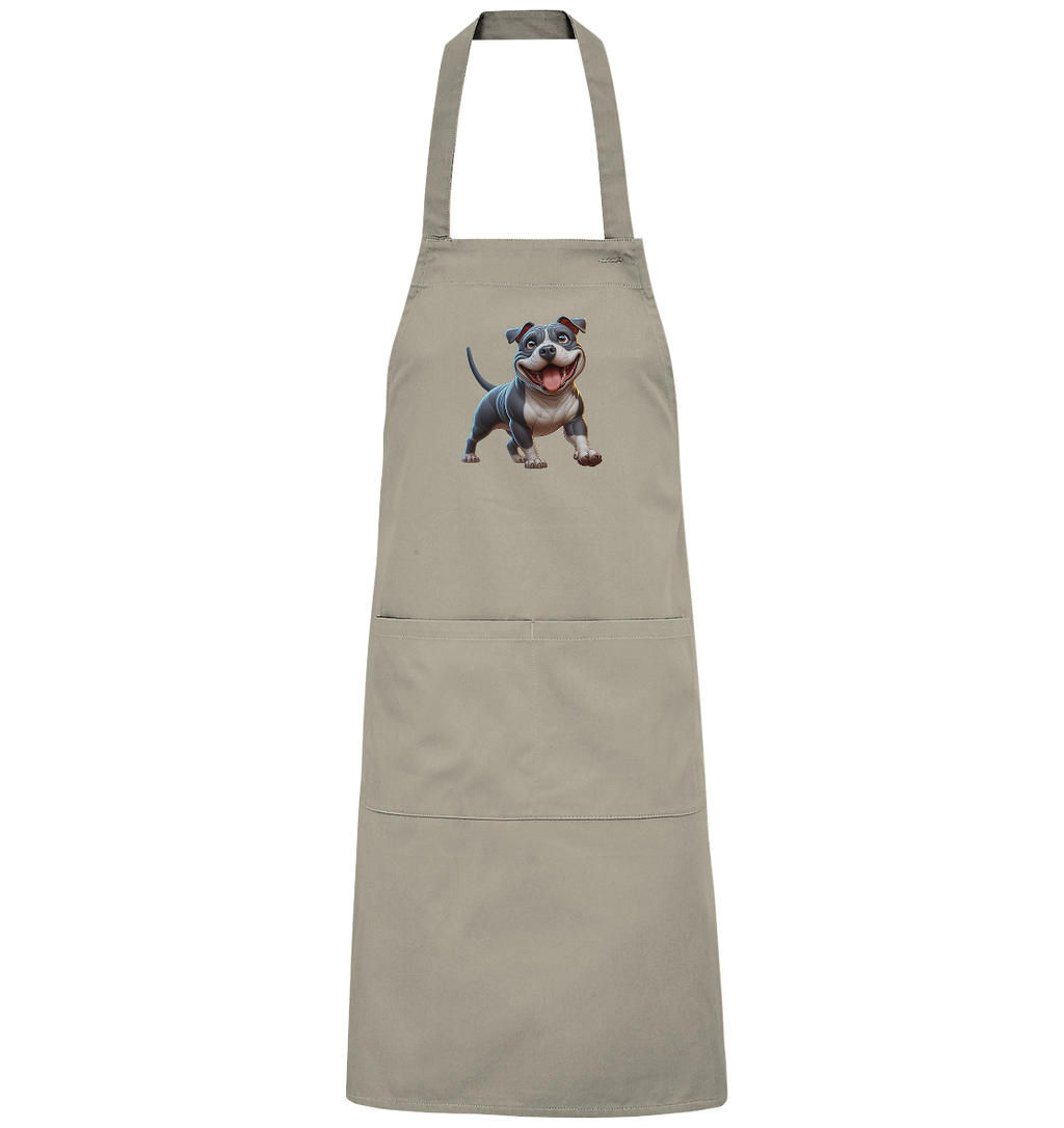 Pittbull Cartoon Hund personalisierbar - Organic Grillschürze