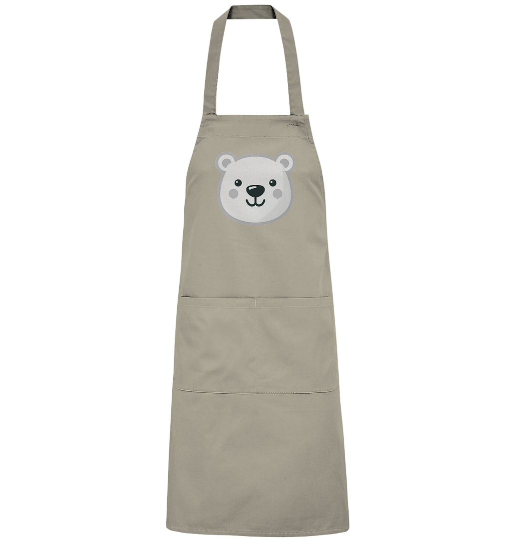 Fröhliche Eisbär Gesicht  - personalisierbar - Organic Grillschürze