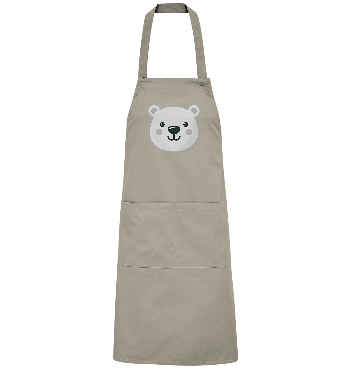Fröhliche Eisbär Gesicht  - personalisierbar - Organic Grillschürze