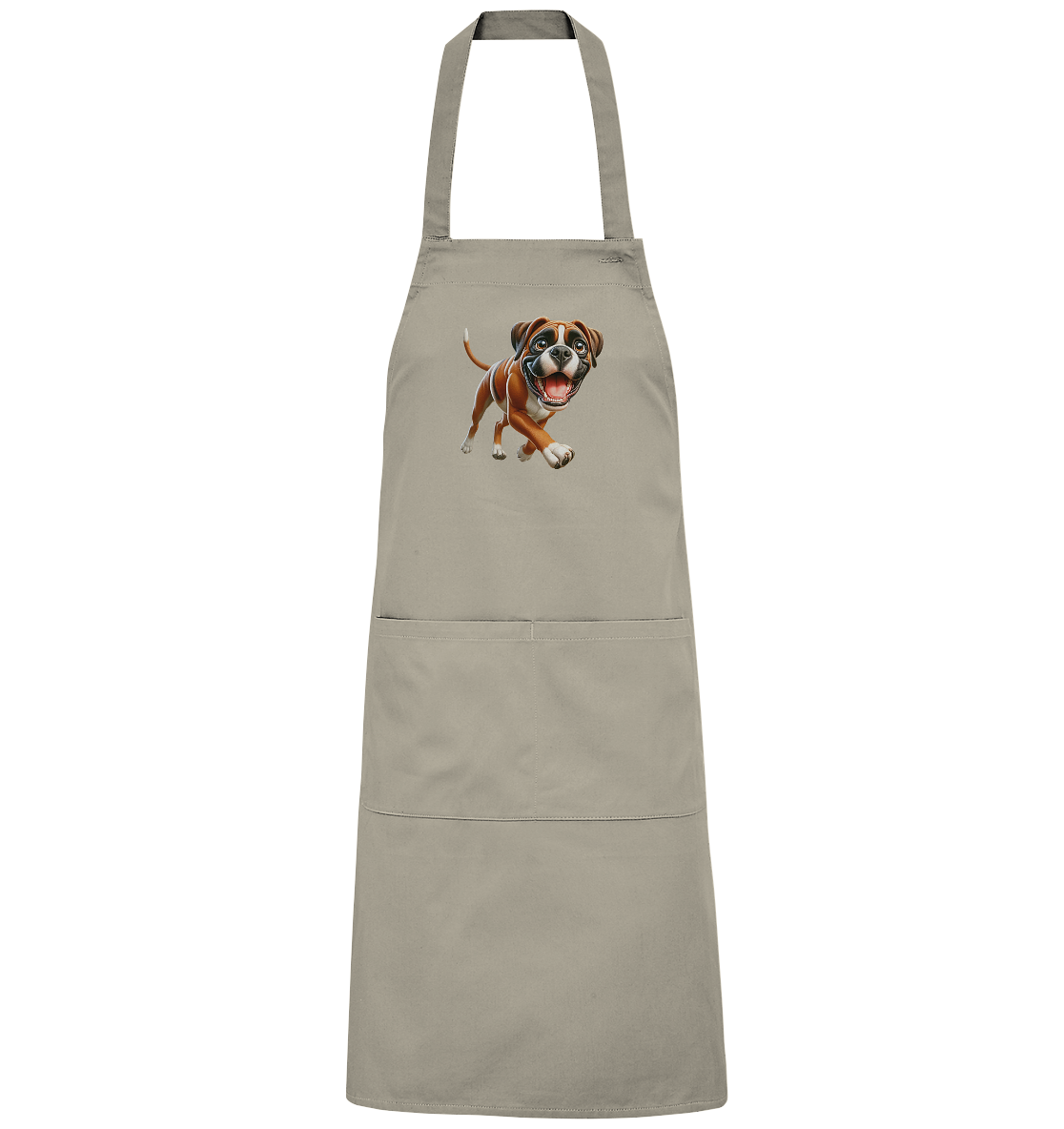 Boxer Cartoon Hund personalisierbar - Organic Grillschürze