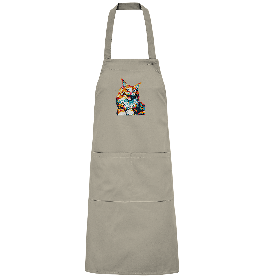 Maine Coon Katze Pop Art - personalisierbar - Organic Grillschürze