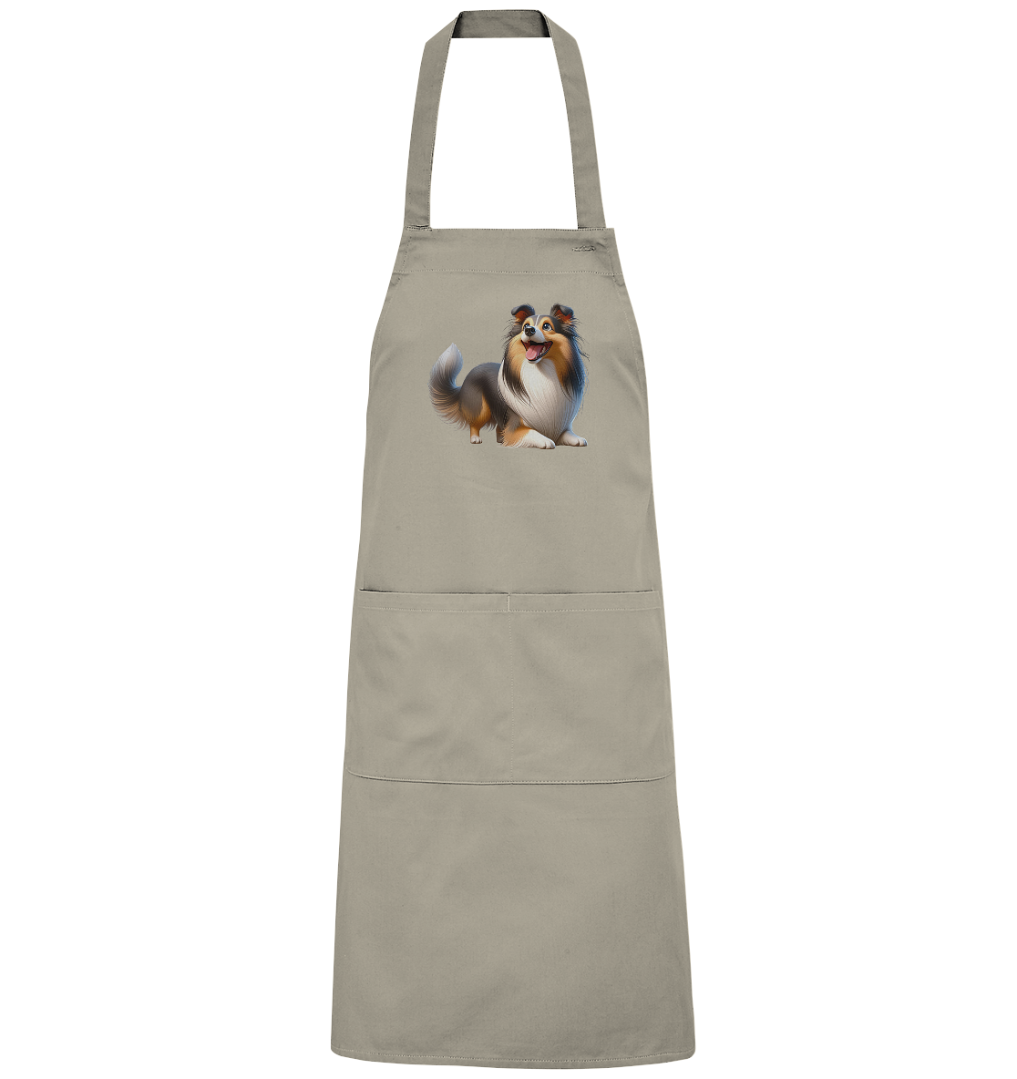 Shetland Sheepdog cartoon personalisierbar - Organic Grillschürze