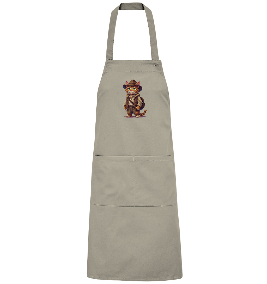 Abenteurer Katze Cartoon  - personalisierbar - Organic Grillschürze