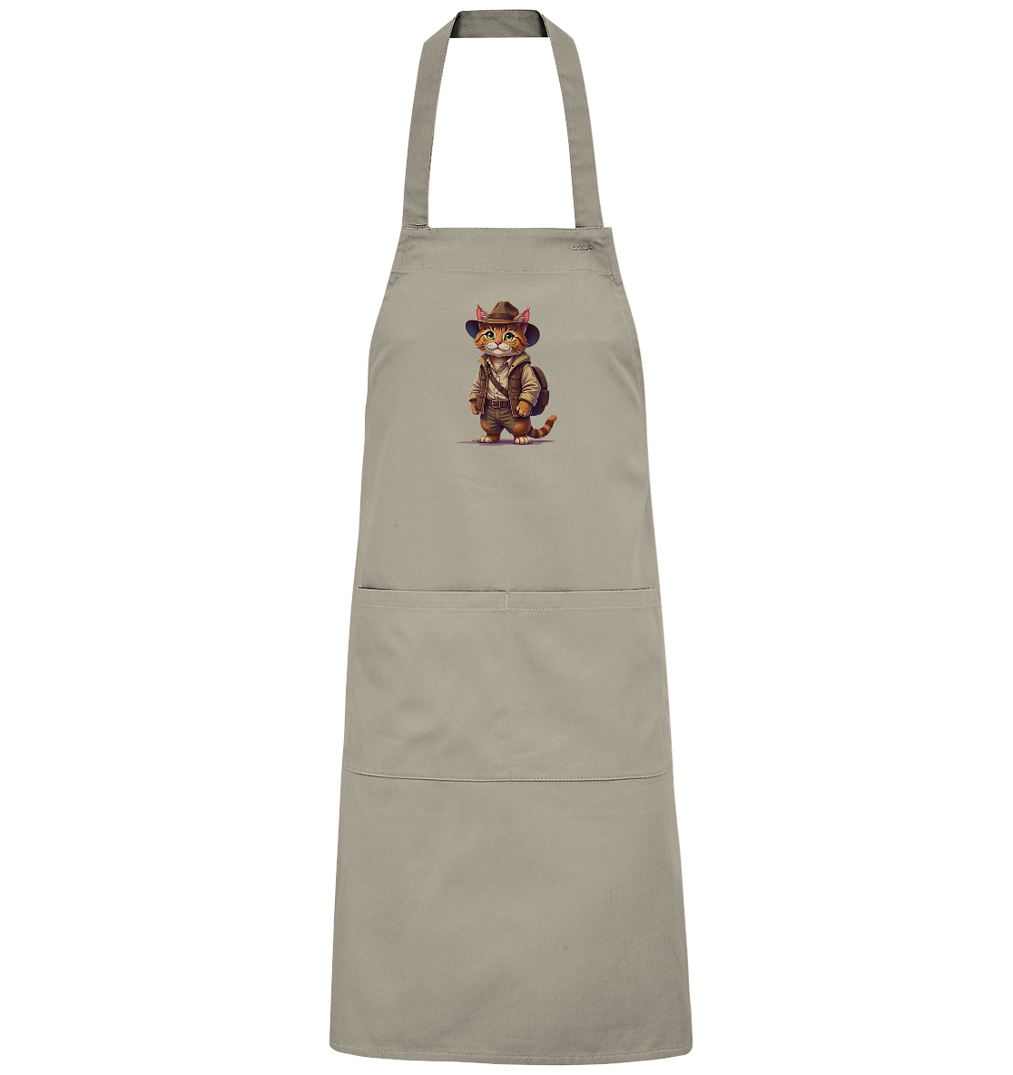 Abenteurer Katze Cartoon  - personalisierbar - Organic Grillschürze