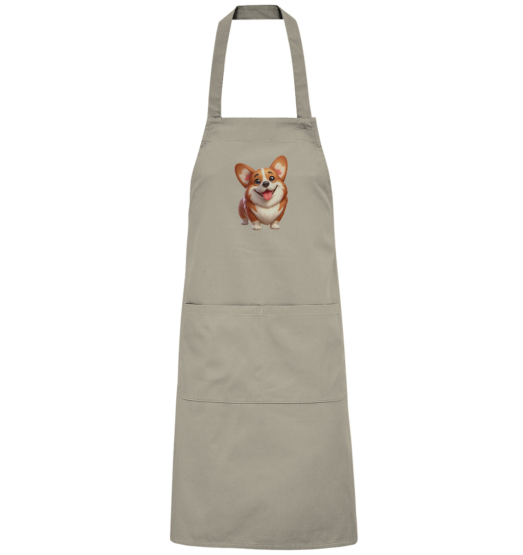 Corgi Hund Cartoon personalisierbar - Organic Grillschürze