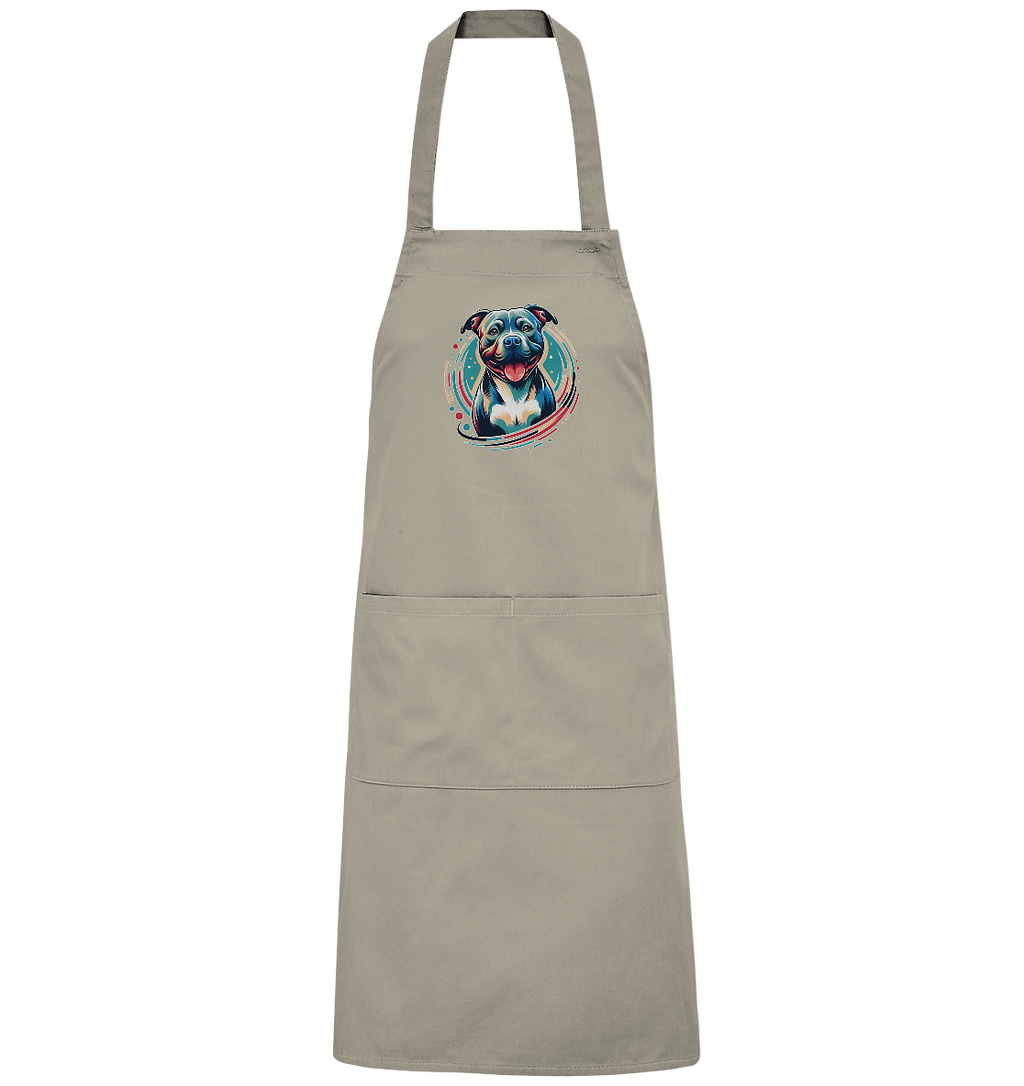 Happy Pittbull / Staffy PopArt - Organic Grillschürze
