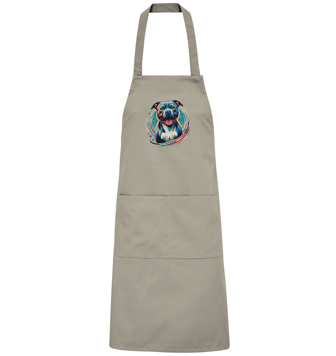 Happy Pittbull / Staffy PopArt - Organic Grillschürze
