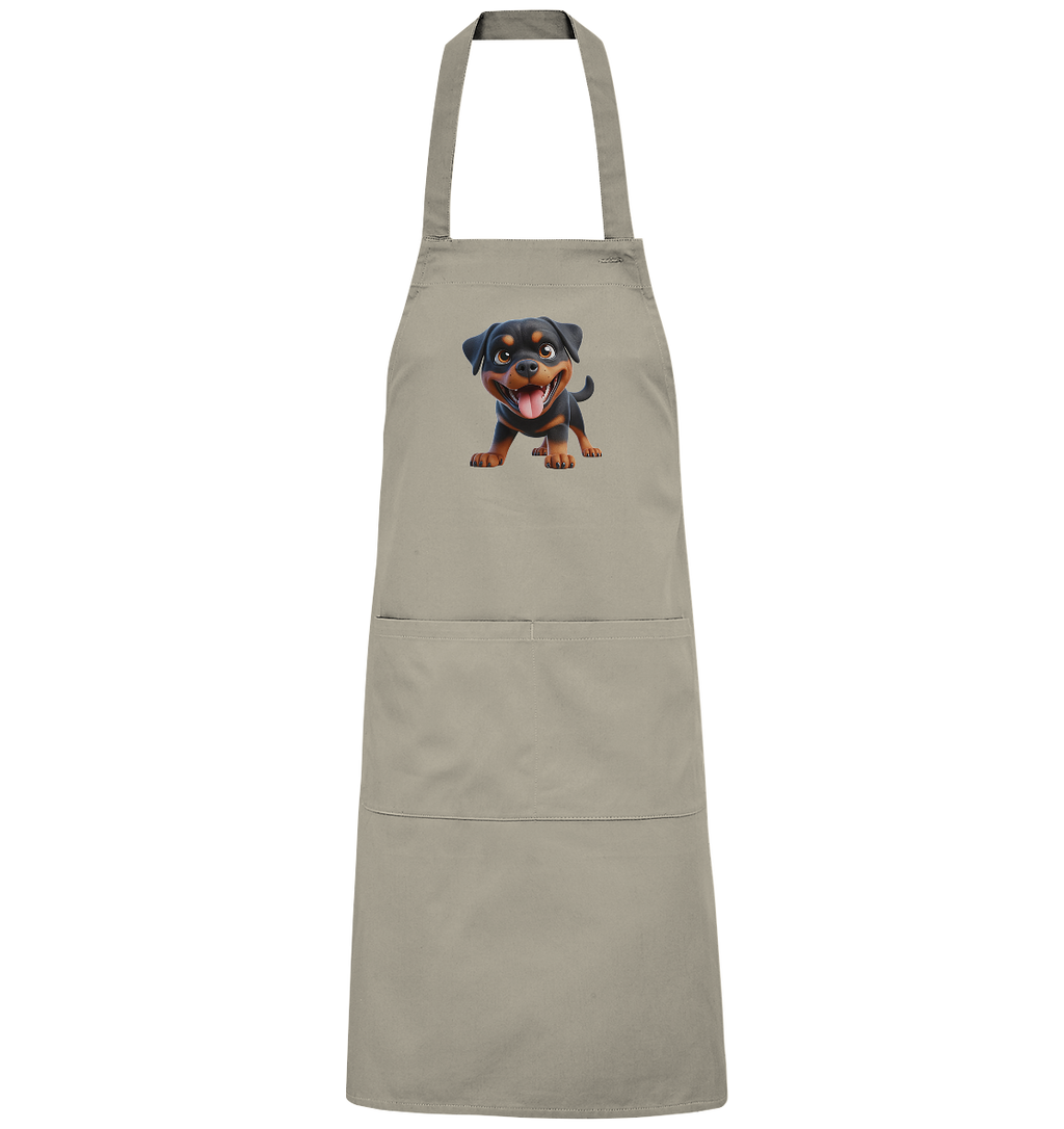 Rottweiler Cartoon Hund - personalisierbar - Organic Grillschürze