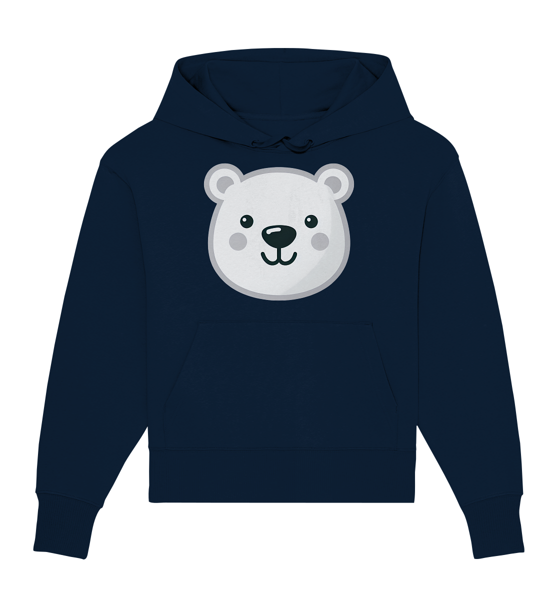 Fröhliche Eisbär Gesicht  - personalisierbar - Organic Oversize Hoodie