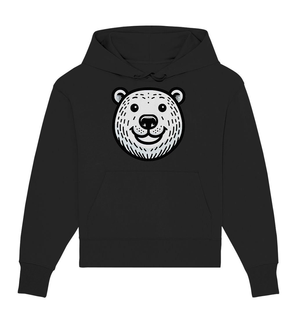 Lustiges Eisbär Gesicht   - personalisierbar  - Organic Oversize Hoodie