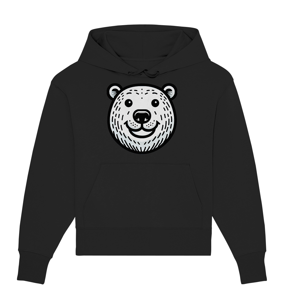 Lustiges Eisbär Gesicht   - personalisierbar  - Organic Oversize Hoodie