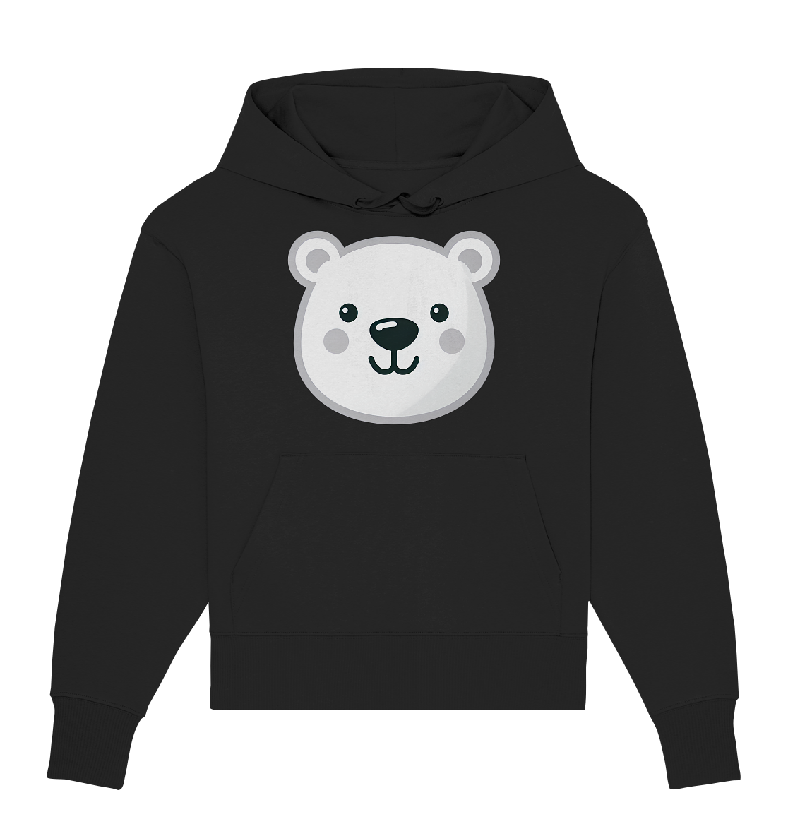 Fröhliche Eisbär Gesicht  - personalisierbar - Organic Oversize Hoodie