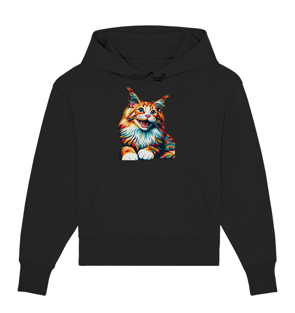 Maine Coon Katze Pop Art - personalisierbar - Organic Oversize Hoodie