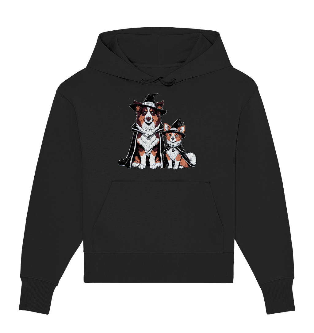 Halloween Wizard Hunde Terrier und Australian Sheppard  - Organic Oversize Hoodie