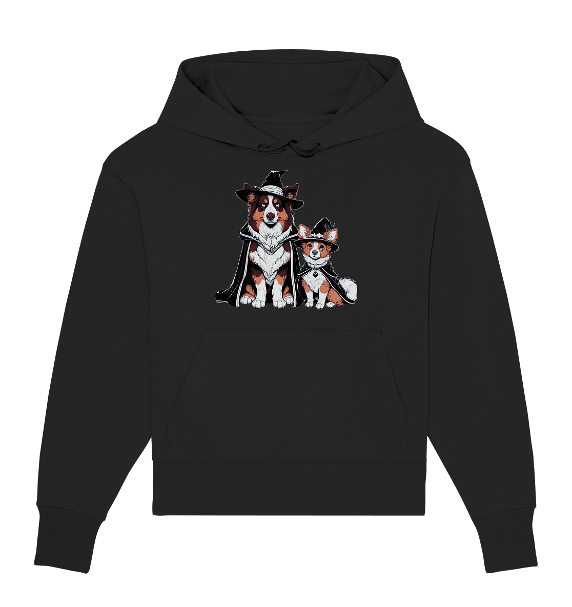 Halloween Wizard Hunde Terrier und Australian Sheppard  - Organic Oversize Hoodie