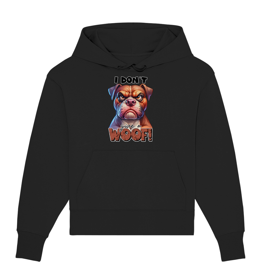 I don't give a woof - Fun Hunde Cartoon - Organic Oversize Hoodie