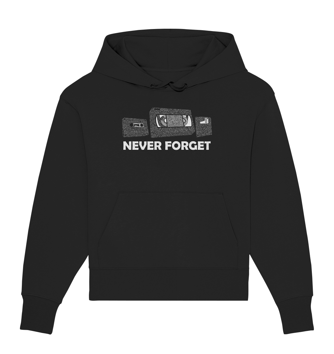 Kasette, VHS,  Disk - never forget - Organic Oversize Hoodie