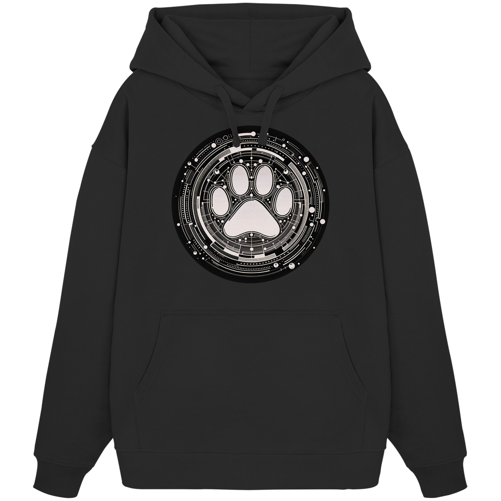 Pfote in Modern Technik design - Organic Oversize Hoodie