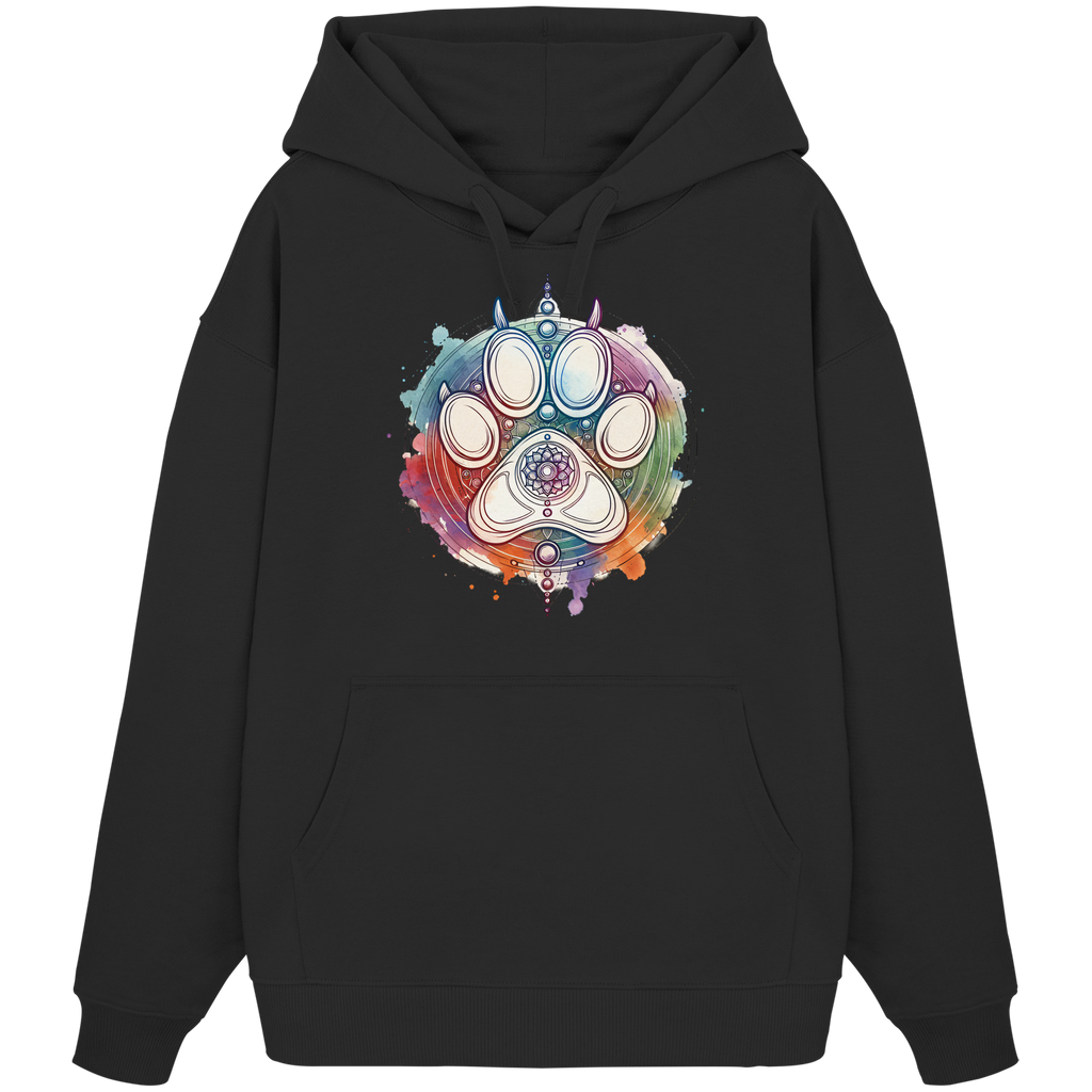 Modernes Design Chakra mit Pfote - Organic Oversize Hoodie