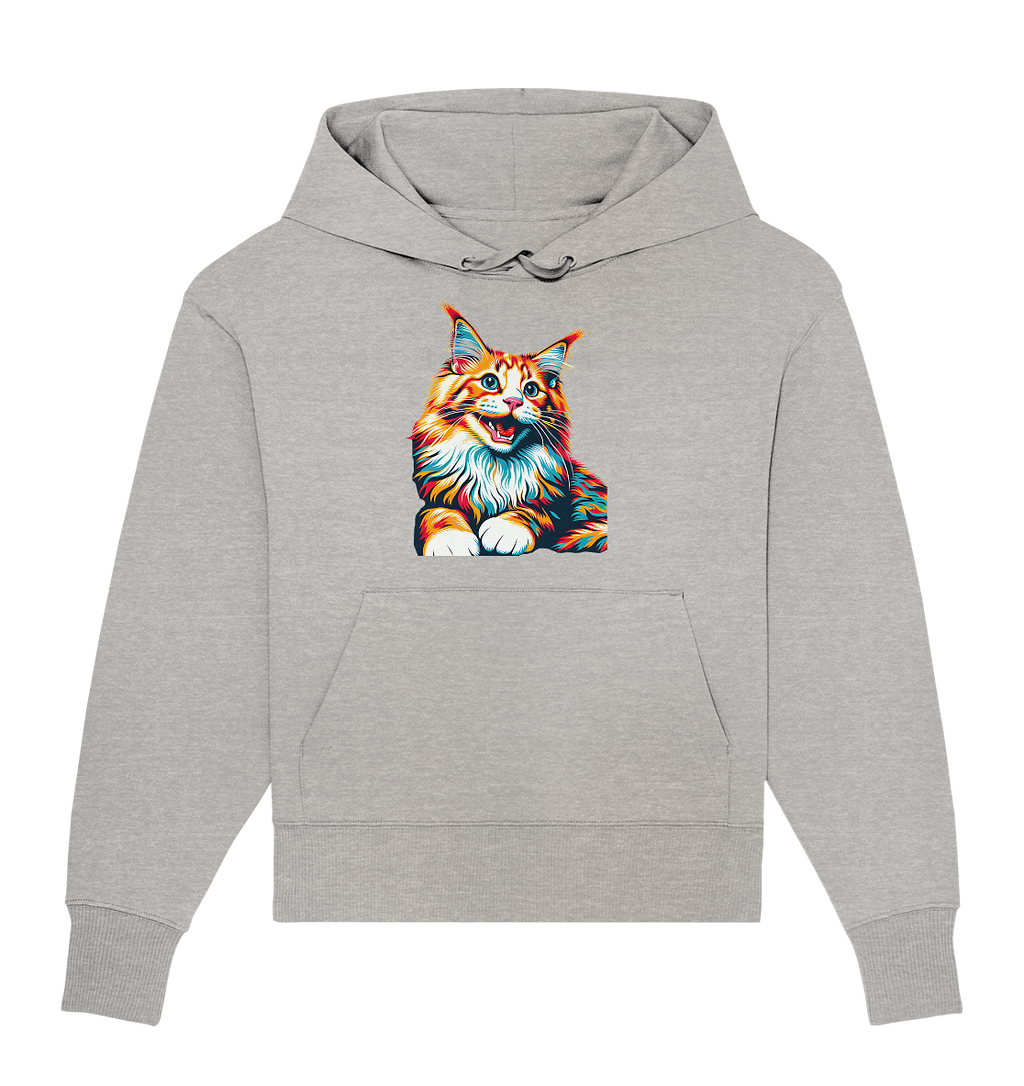 Maine Coon Katze Pop Art - personalisierbar - Organic Oversize Hoodie
