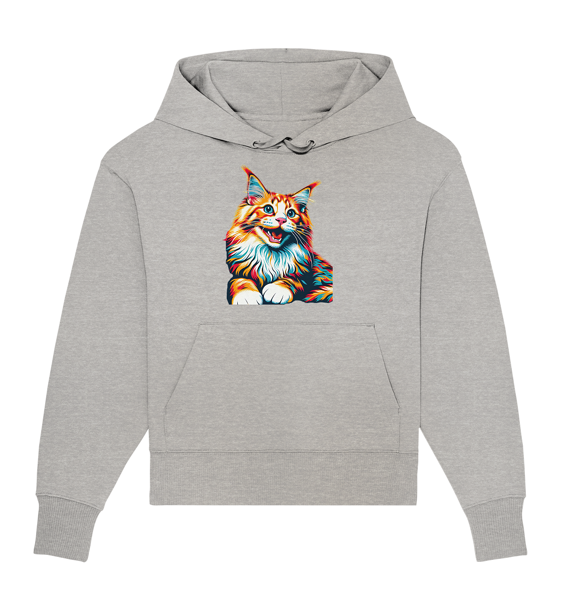 Maine Coon Katze Pop Art - personalisierbar - Organic Oversize Hoodie