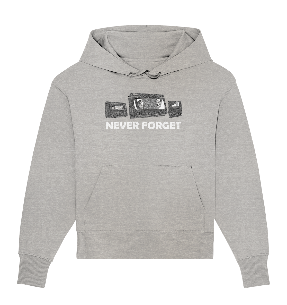 Kasette, VHS,  Disk - never forget - Organic Oversize Hoodie