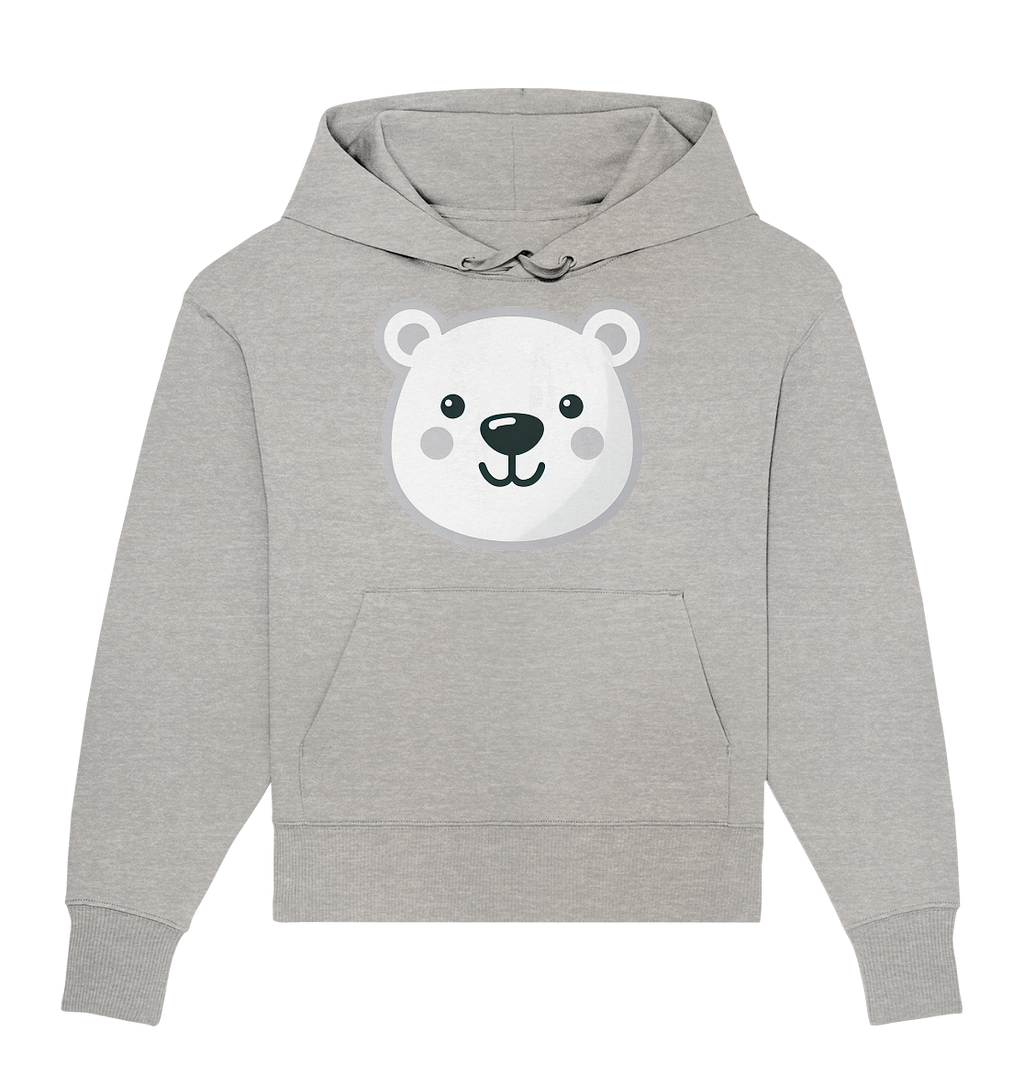 Fröhliche Eisbär Gesicht  - personalisierbar - Organic Oversize Hoodie