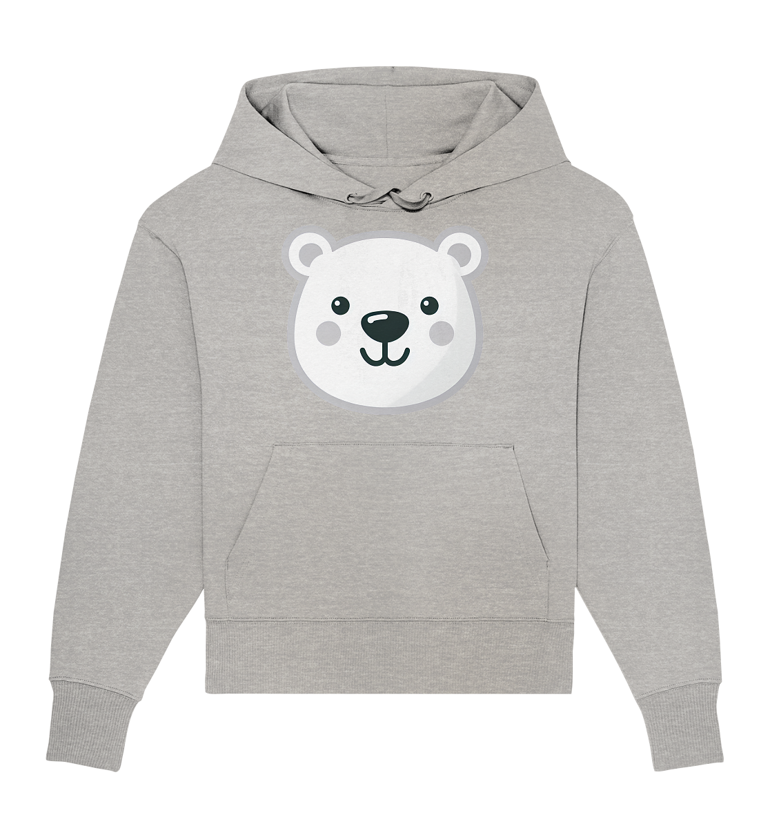 Fröhliche Eisbär Gesicht  - personalisierbar - Organic Oversize Hoodie