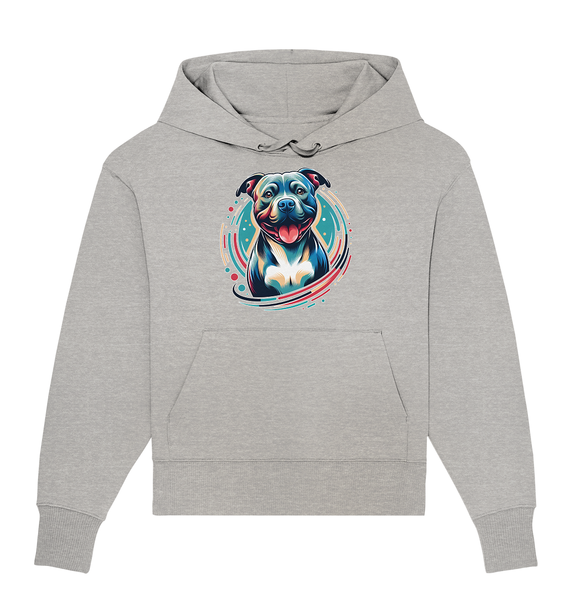 Happy Pittbull / Staffy PopArt - Organic Oversize Hoodie