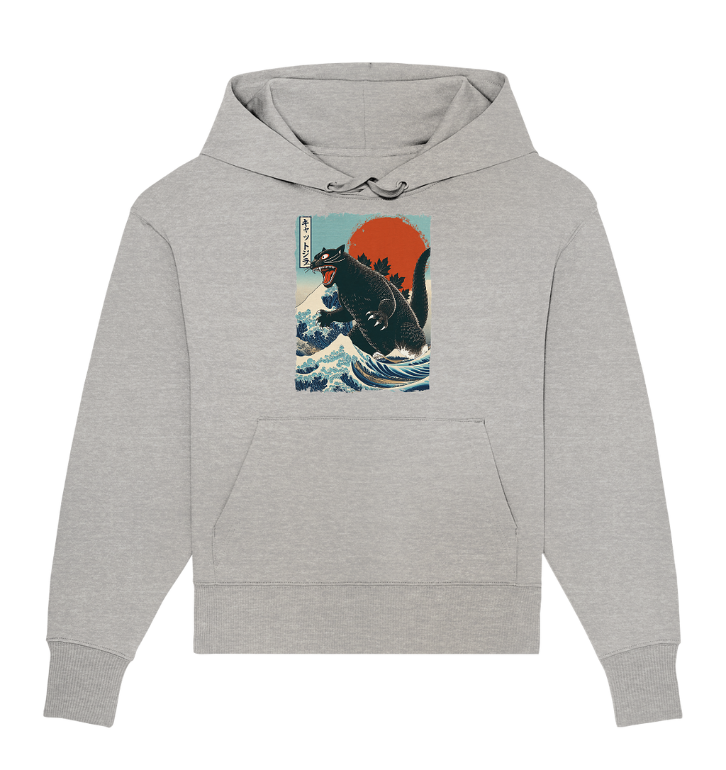 Cat - Zilla , Comic Style - Organic Oversize Hoodie