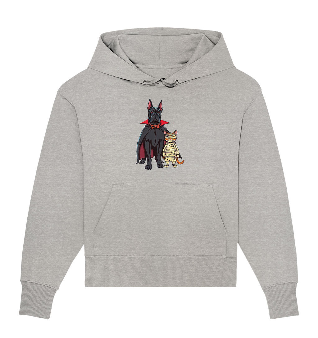 Halloween Cane Corso mit Katze als comic - Organic Oversize Hoodie