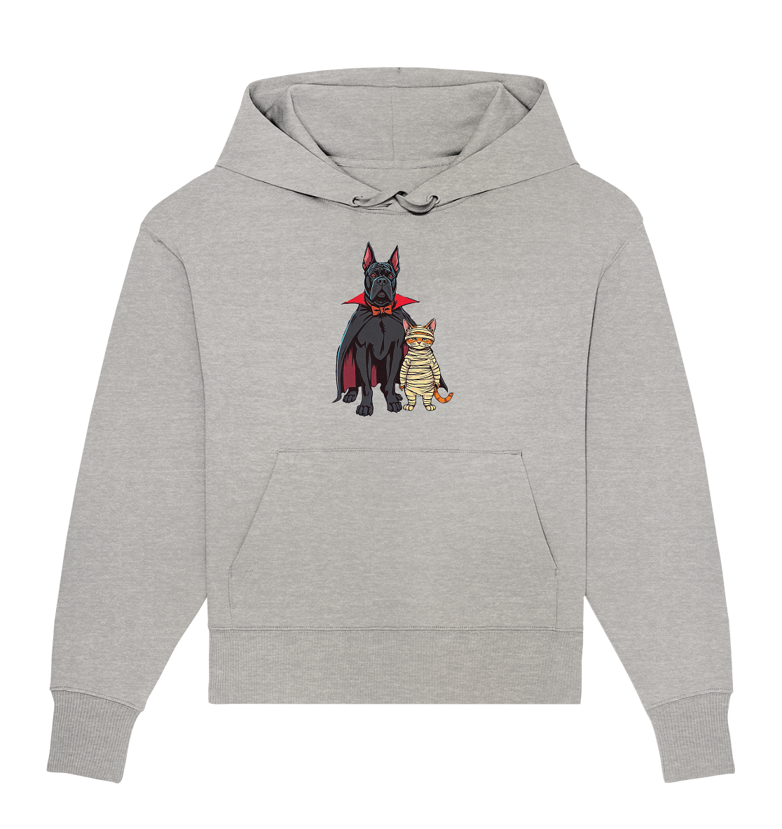 Halloween Cane Corso mit Katze als comic - Organic Oversize Hoodie