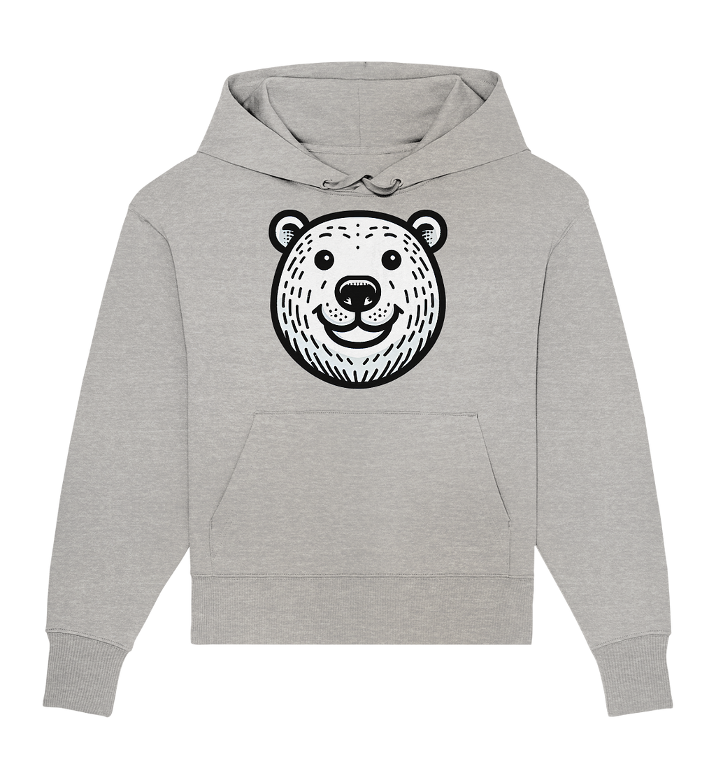 Lustiges Eisbär Gesicht   - personalisierbar  - Organic Oversize Hoodie