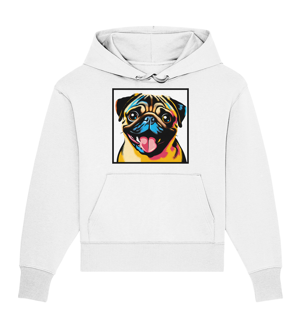 Mops Pop Art - Organic Oversize Hoodie - personalisierbar