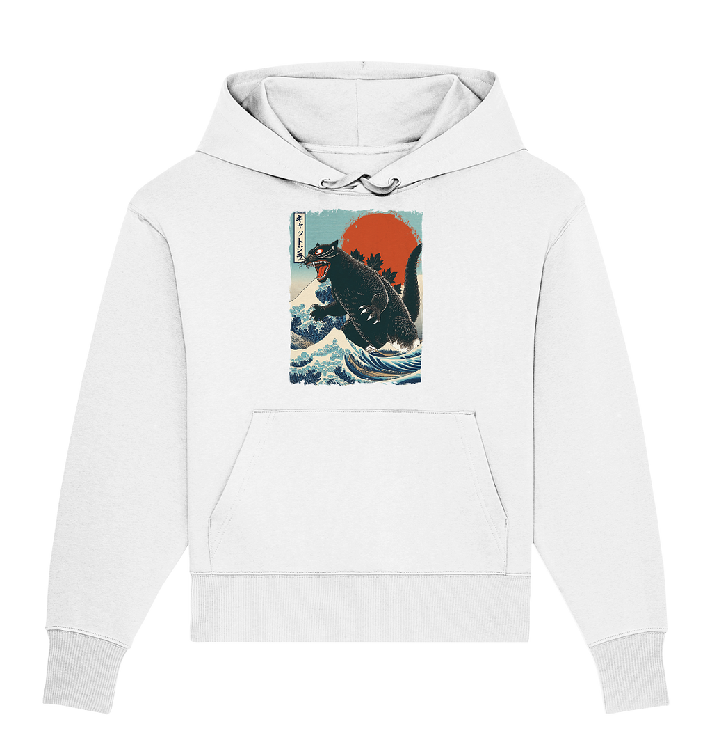 Cat - Zilla , Comic Style - Organic Oversize Hoodie