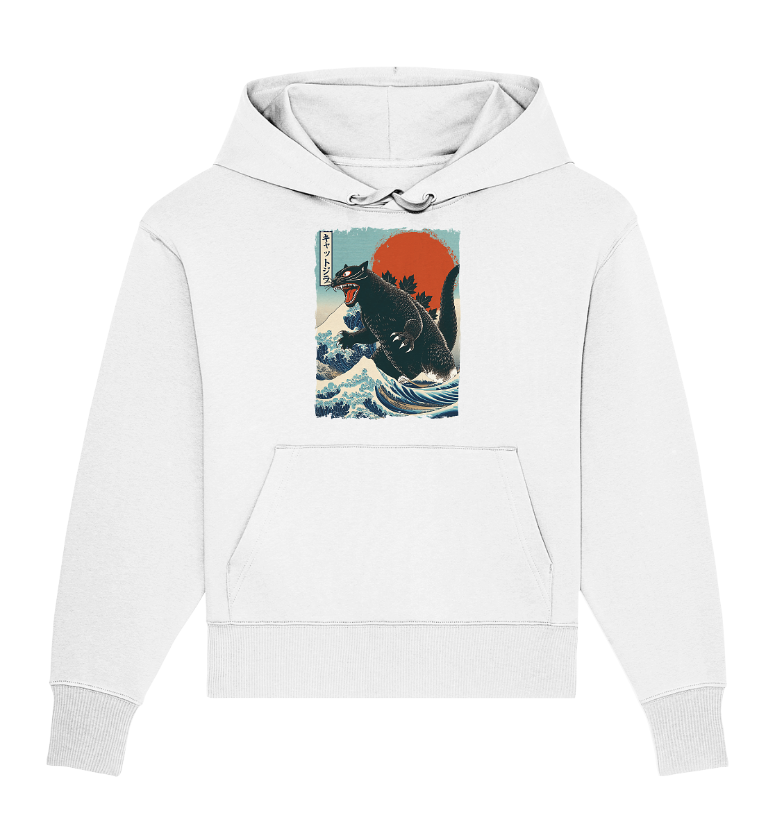 Cat - Zilla , Comic Style - Organic Oversize Hoodie