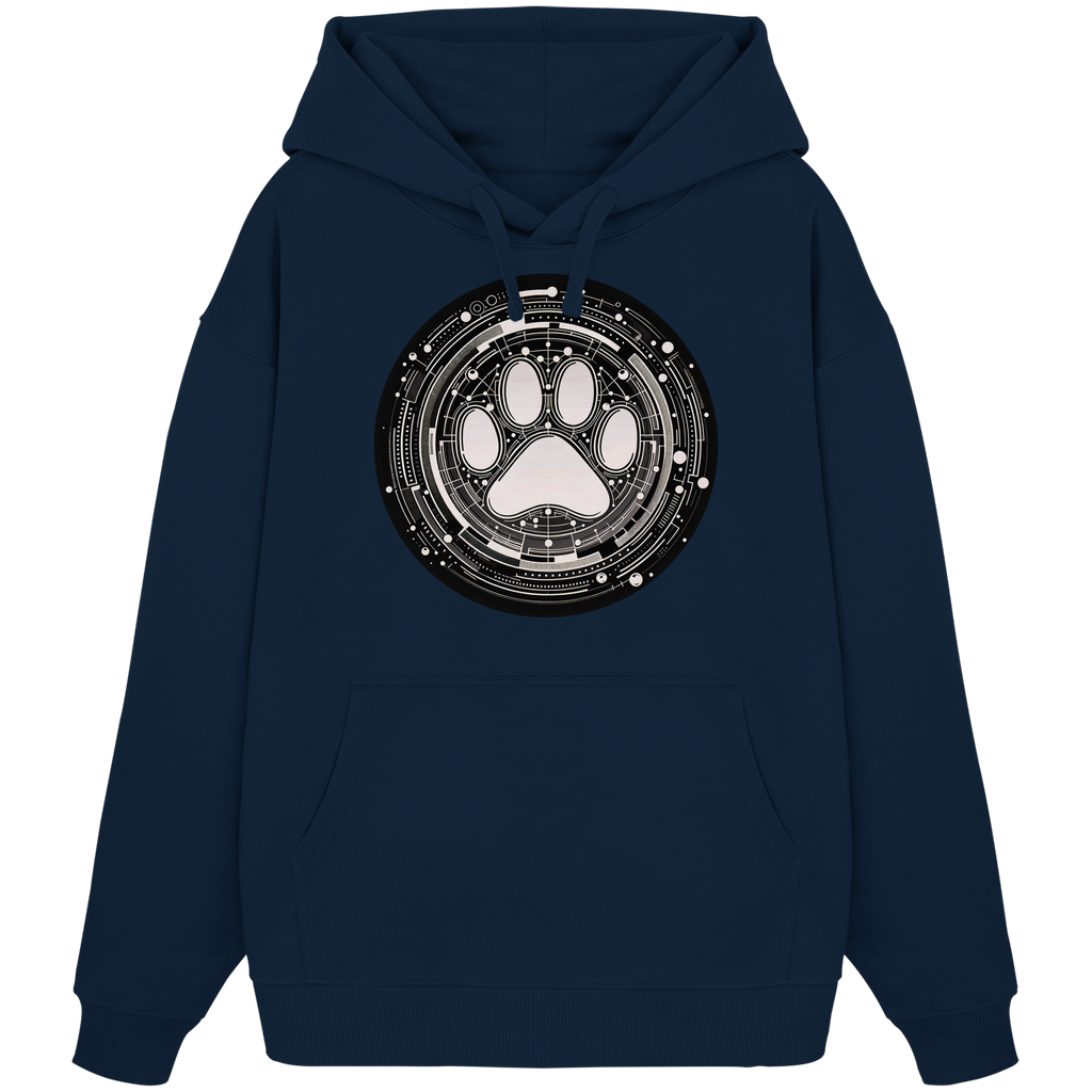 Pfote in Modern Technik design - Organic Oversize Hoodie