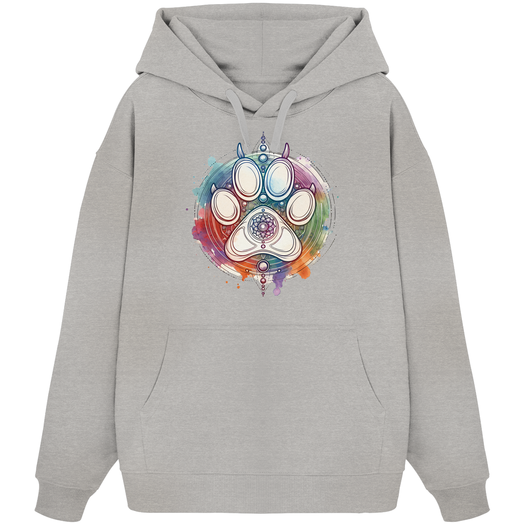 Modernes Design Chakra mit Pfote - Organic Oversize Hoodie