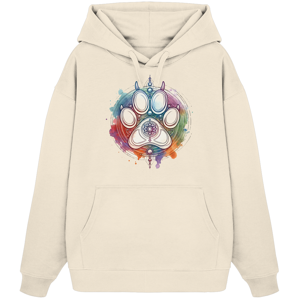 Modernes Design Chakra mit Pfote - Organic Oversize Hoodie